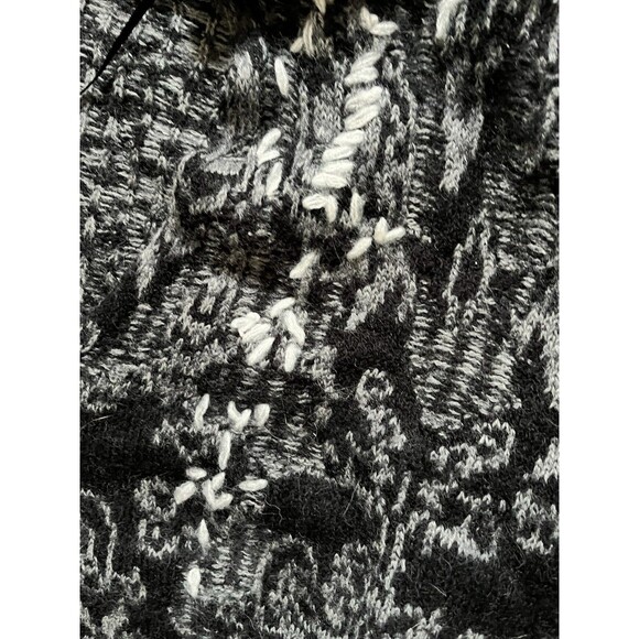 Free People Womens S Bohemian Fall Winter Scoop Neck Embroidered Sweater Hood Bk - Picture 9 of 9